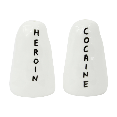 Heroin & Cocaine Salt and Pepper Shakers x David Shrigley