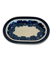 Load image into Gallery viewer, Blue floral oval platter by Arabia Finland
