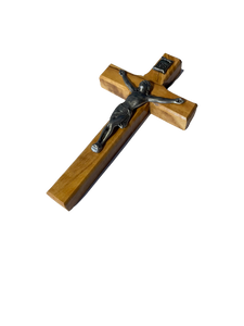 Pewter & Olive Wood Crucifix